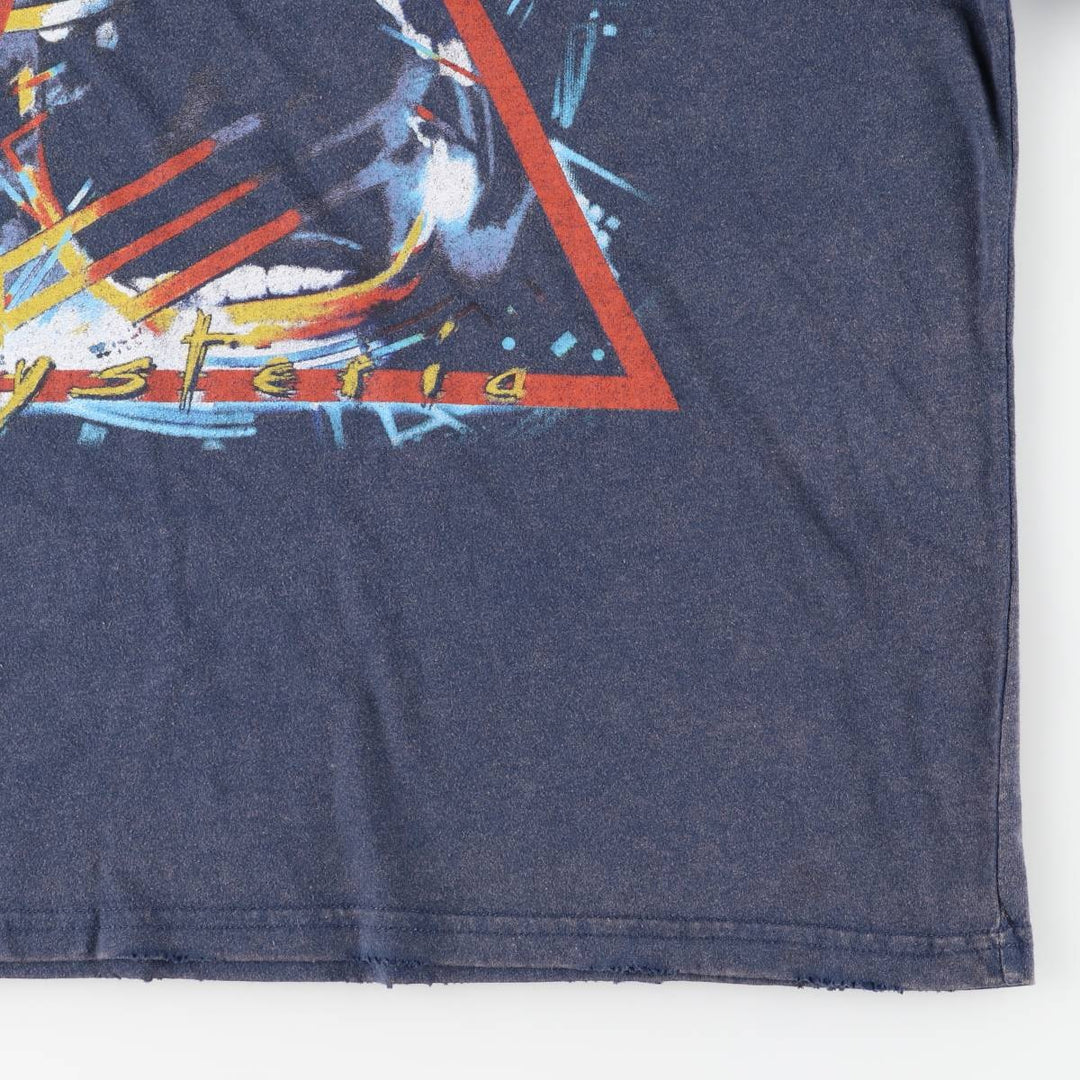 DEF LEPPARD Def Leppard Band T-shirt Band T Men's L size cotton navy blue type Vintage Second Hand