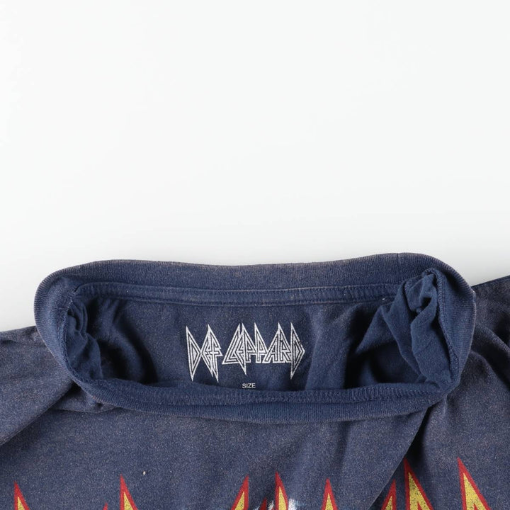 DEF LEPPARD Def Leppard Band T-shirt Band T Men's L size cotton navy blue type Vintage Second Hand