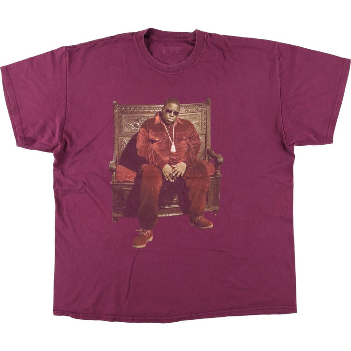 THE NOTORIUS BIG Notorious Big Rap T-shirt Rap T Men's XL size unclear Red type red-purple Vintage Second Hand
