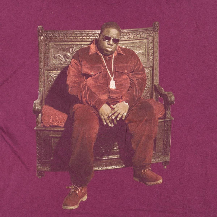 THE NOTORIUS BIG Notorious Big Rap T-shirt Rap T Men's XL size unclear Red type red-purple Vintage Second Hand