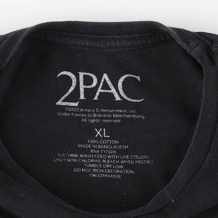 2pac Rap T-shirt, Men's XL size cotton black type Vintage Second Hand