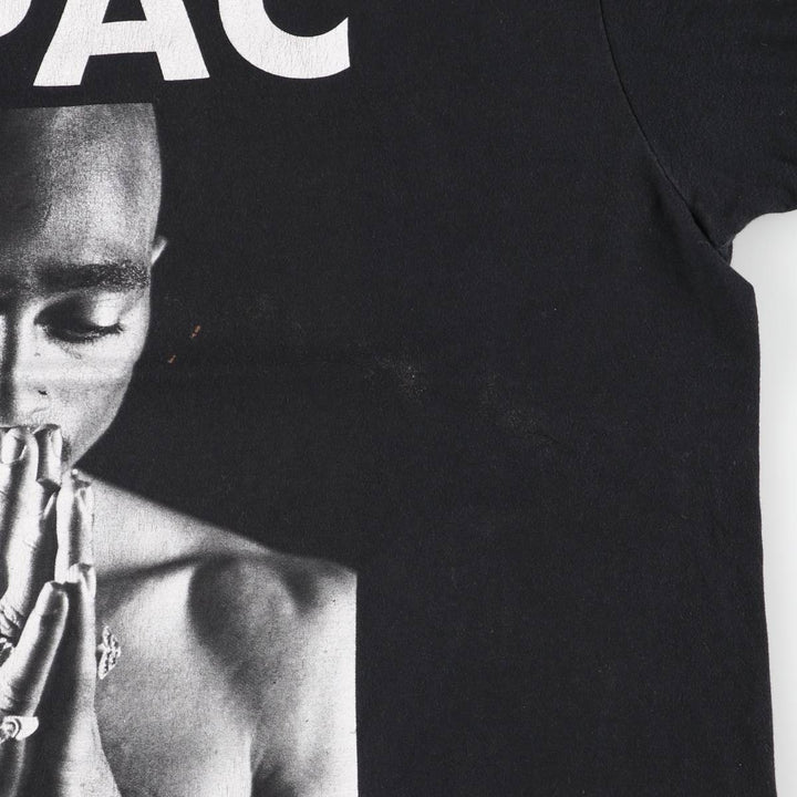 2pac Rap T-shirt, Men's XL size cotton black type Vintage Second Hand