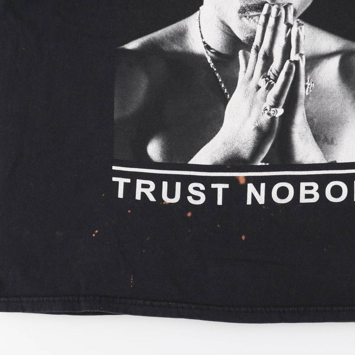 2pac Rap T-shirt, Men's XL size cotton black type Vintage Second Hand