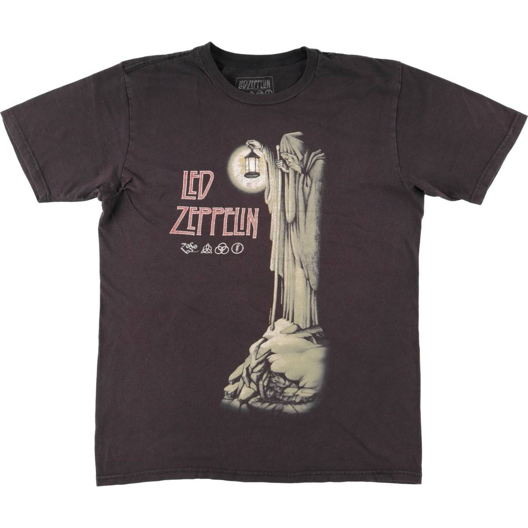 LED ZEPPELIN Led Zeppelin Band T-shirt Band T Men's L size cotton black type Vintage Second Hand