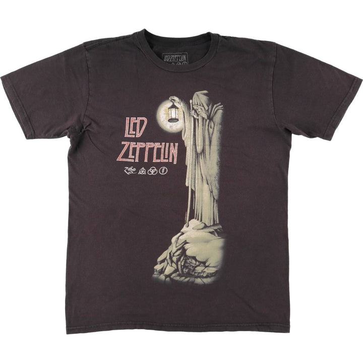 LED ZEPPELIN Led Zeppelin Band T-shirt Band T Men's L size cotton black type Vintage Second Hand