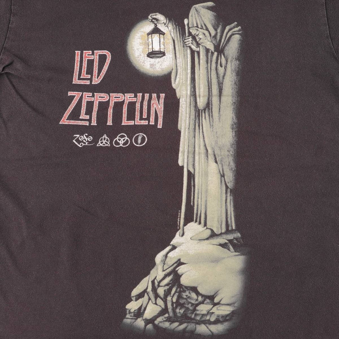 LED ZEPPELIN Led Zeppelin Band T-shirt Band T Men's L size cotton black type Vintage Second Hand