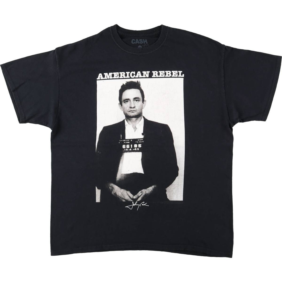 JOHNNY CASH Johnny Cash Band T-shirt Band T Men's XL size cotton black type Vintage Second Hand