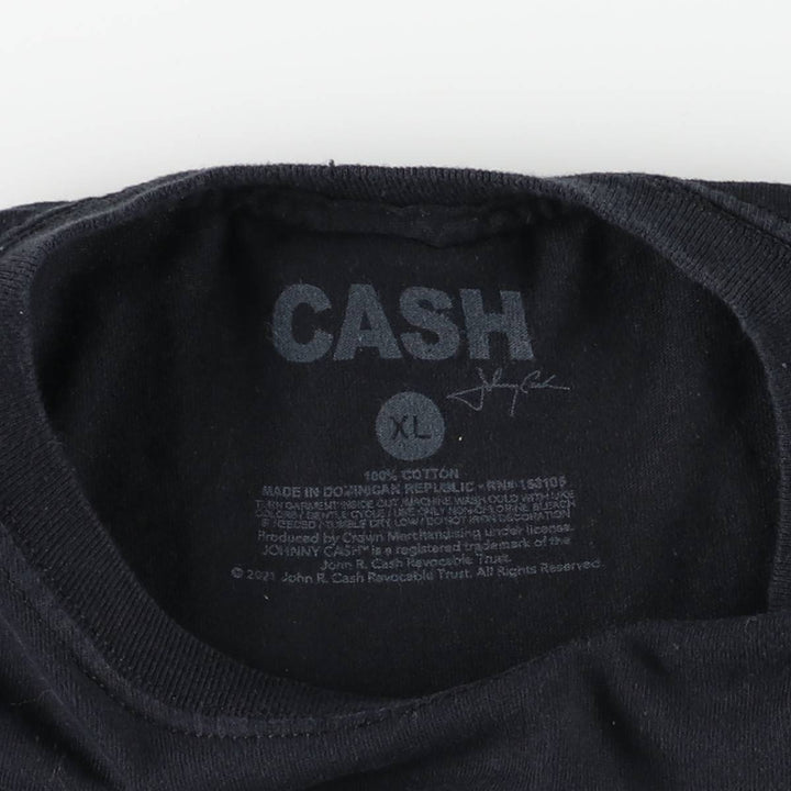 JOHNNY CASH Johnny Cash Band T-shirt Band T Men's XL size cotton black type Vintage Second Hand