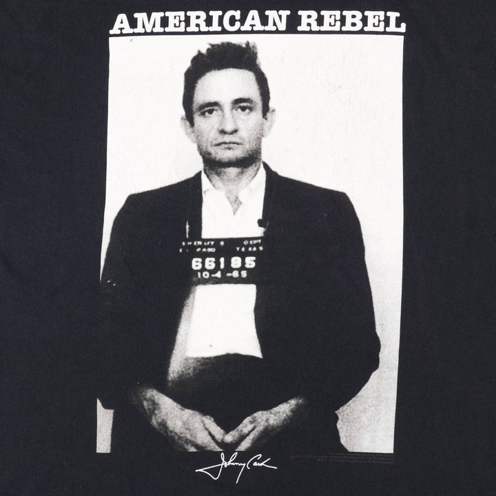 JOHNNY CASH Johnny Cash Band T-shirt Band T Men's XL size cotton black type Vintage Second Hand