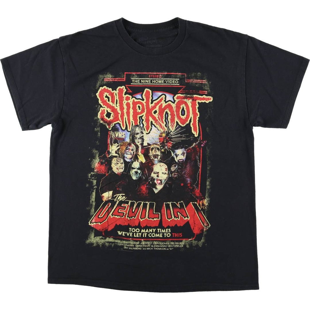 Slipknot Band T-shirt, Band T, Men's L size cotton black type Vintage Second Hand