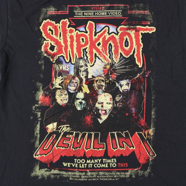 Slipknot Band T-shirt, Band T, Men's L size cotton black type Vintage Second Hand