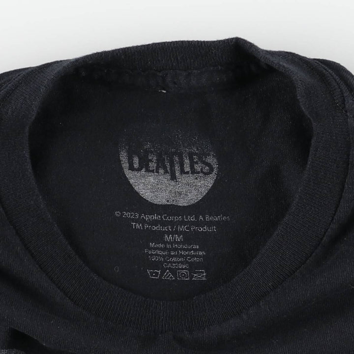 THE BEATLES Band T-shirt, Men's M size cotton black type Vintage Second Hand