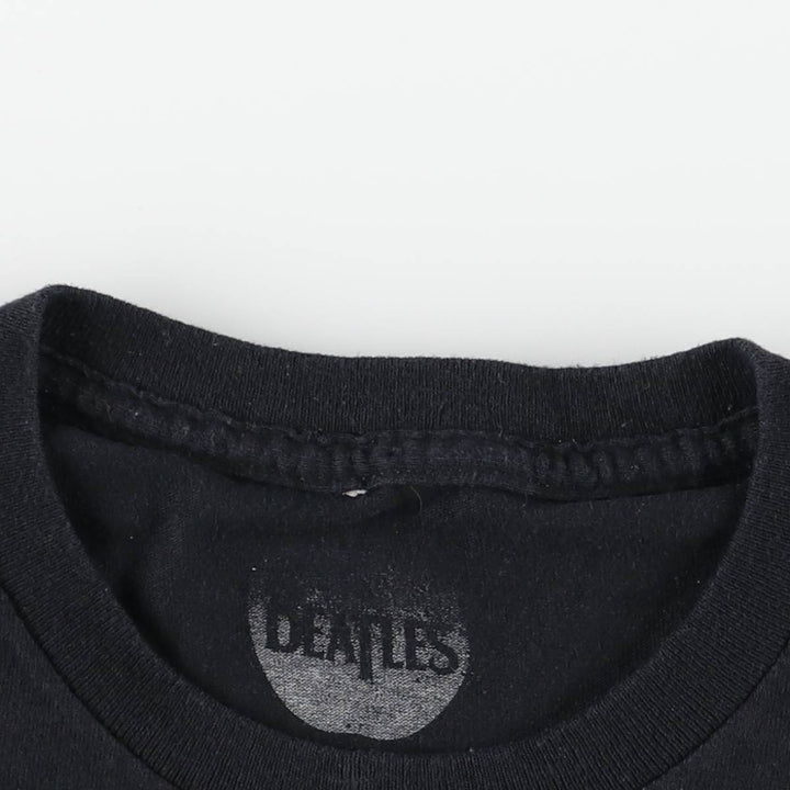 THE BEATLES Band T-shirt, Men's M size cotton black type Vintage Second Hand