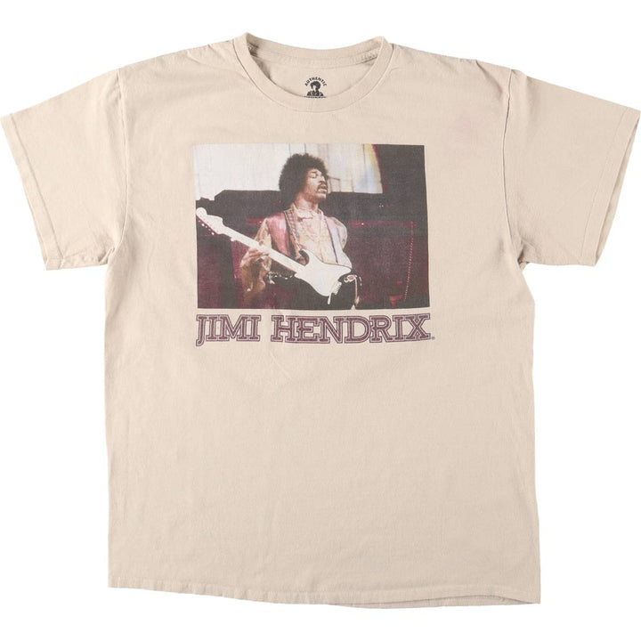 JIMI HENDRIX Jimi Hendrix Band T-shirt Band T Men's L size cotton Beige type Vintage Second Hand