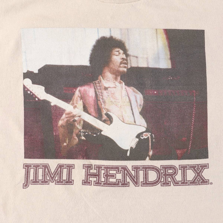 JIMI HENDRIX Jimi Hendrix Band T-shirt Band T Men's L size cotton Beige type Vintage Second Hand