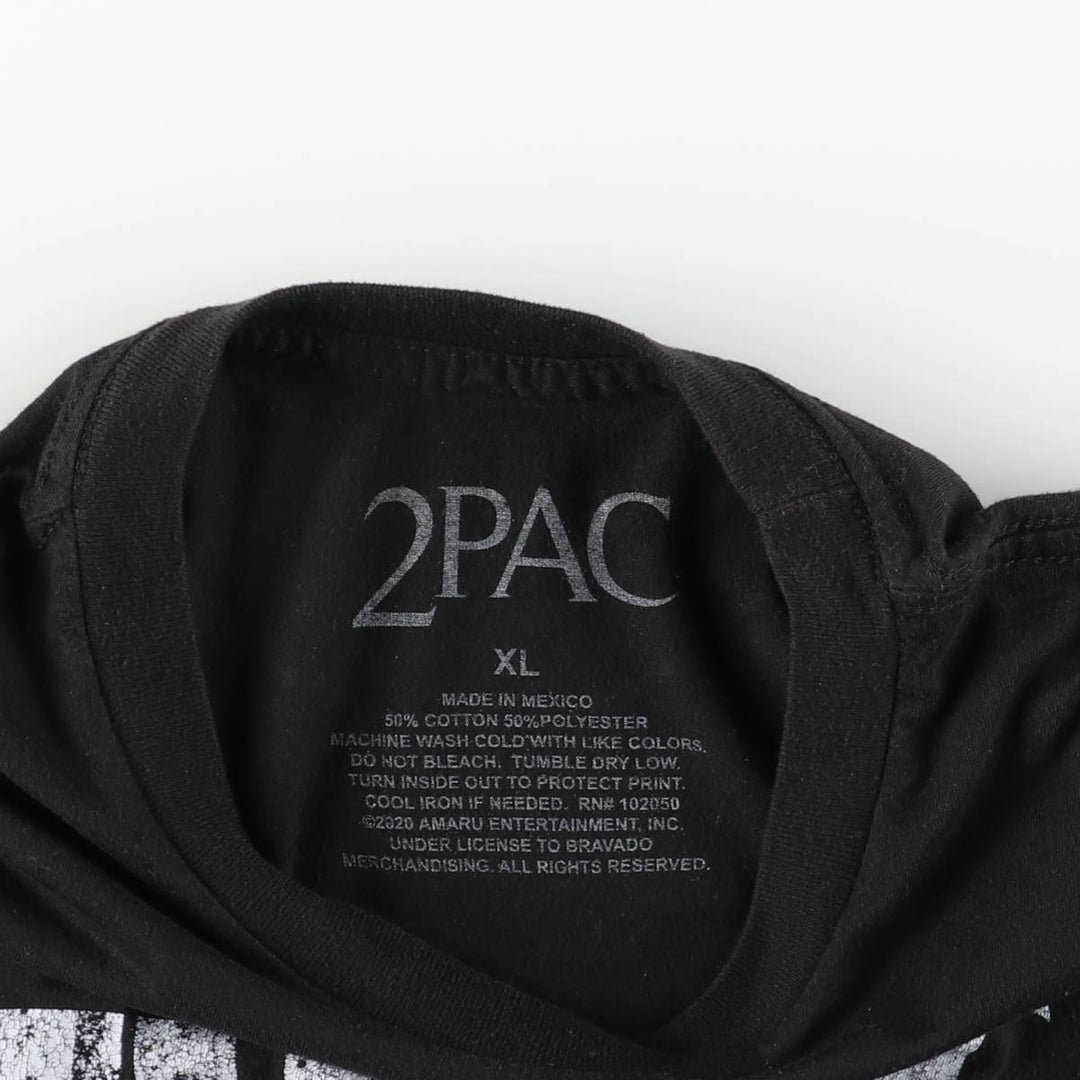 2pac Rap T-shirt, Men's XL size cotton black type Vintage Second Hand
