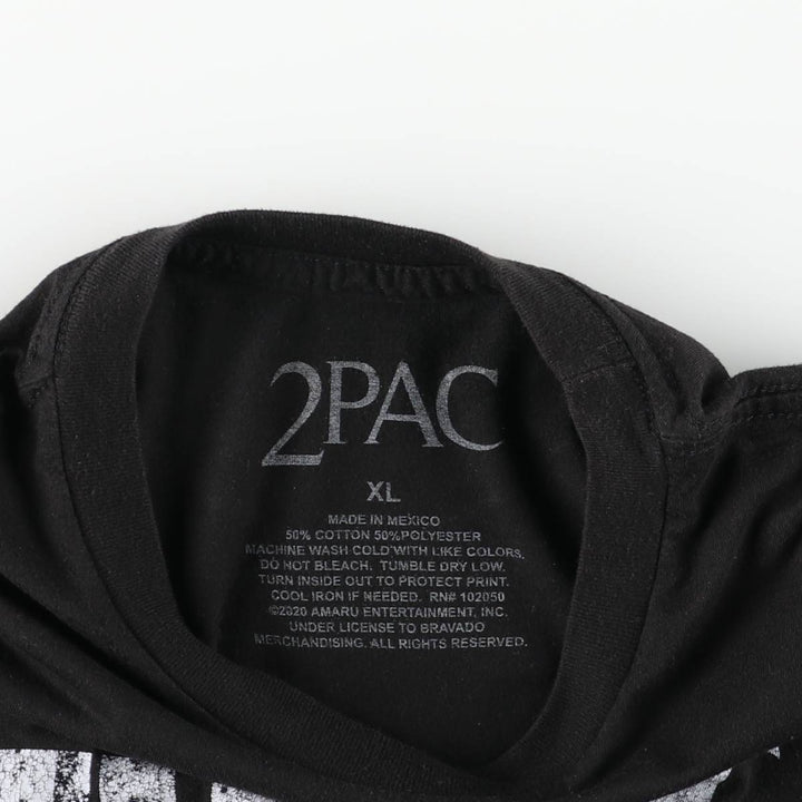2pac Rap T-shirt, Men's XL size cotton black type Vintage Second Hand