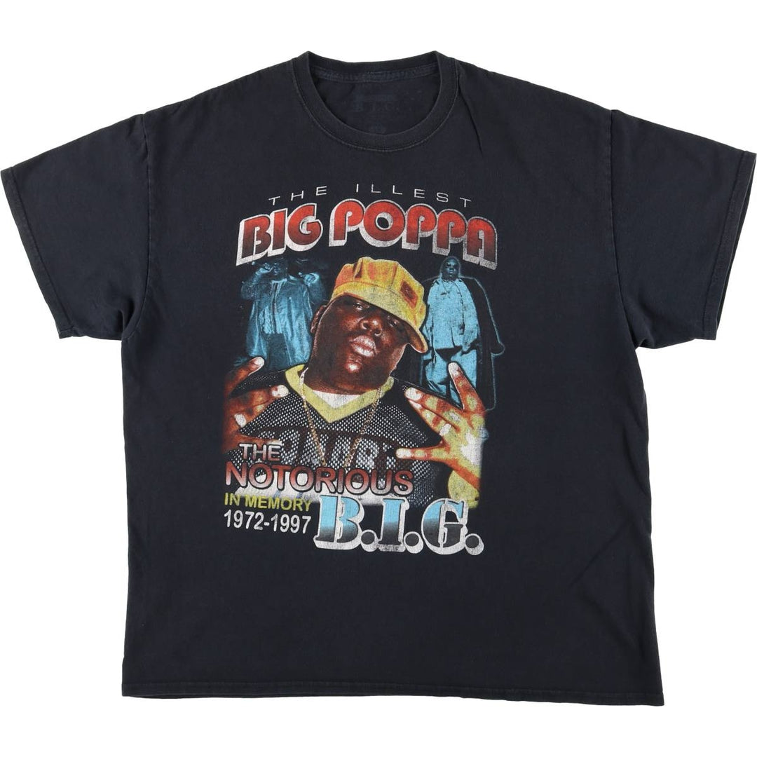 THE NOTORIOUS BIG Wrap T-Shirt (Men's Size L, Short Sleeve) cotton black type Vintage Second Hand