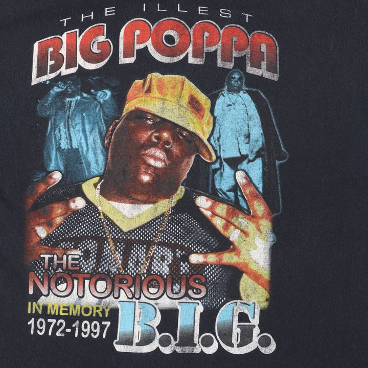 THE NOTORIOUS BIG Wrap T-Shirt (Men's Size L, Short Sleeve) cotton black type Vintage Second Hand