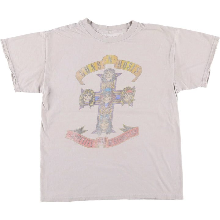 Bravado GUNS N' ROSES Skull Pattern Band T-Shirt (Men's Size M) unclear gray type Vintage Second Hand