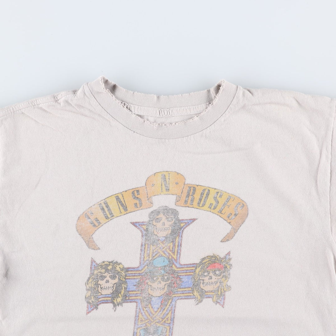 Bravado GUNS N' ROSES Skull Pattern Band T-Shirt (Men's Size M) unclear gray type Vintage Second Hand