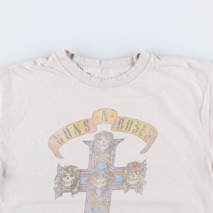 Bravado GUNS N' ROSES Skull Pattern Band T-Shirt (Men's Size M) unclear gray type Vintage Second Hand