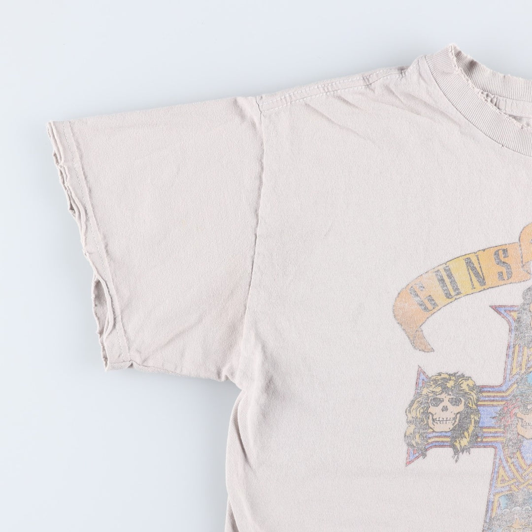 Bravado GUNS N' ROSES Skull Pattern Band T-Shirt (Men's Size M) unclear gray type Vintage Second Hand