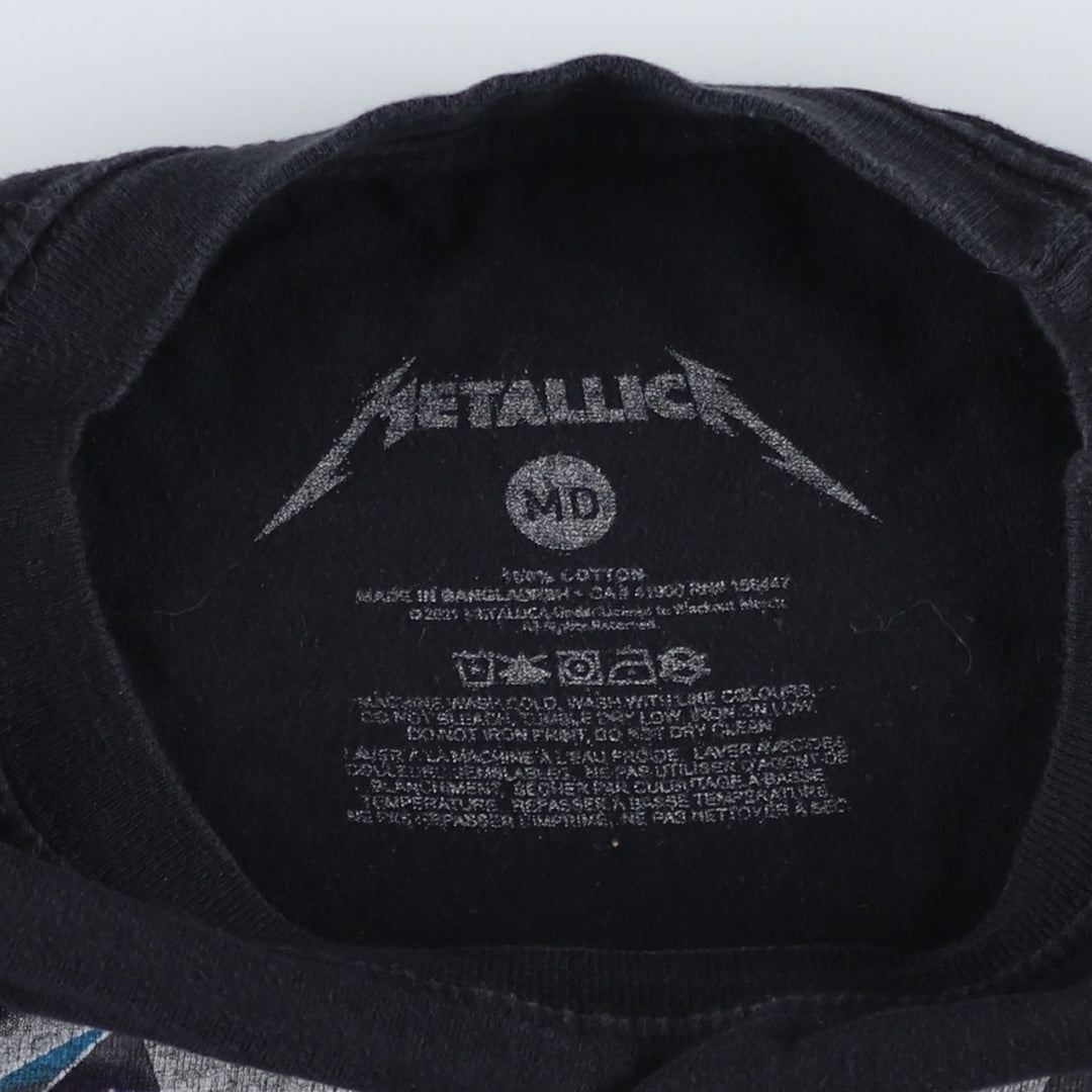 METALLICA Metallica Band T-shirt Band T Men's M size cotton black type Vintage Second Hand