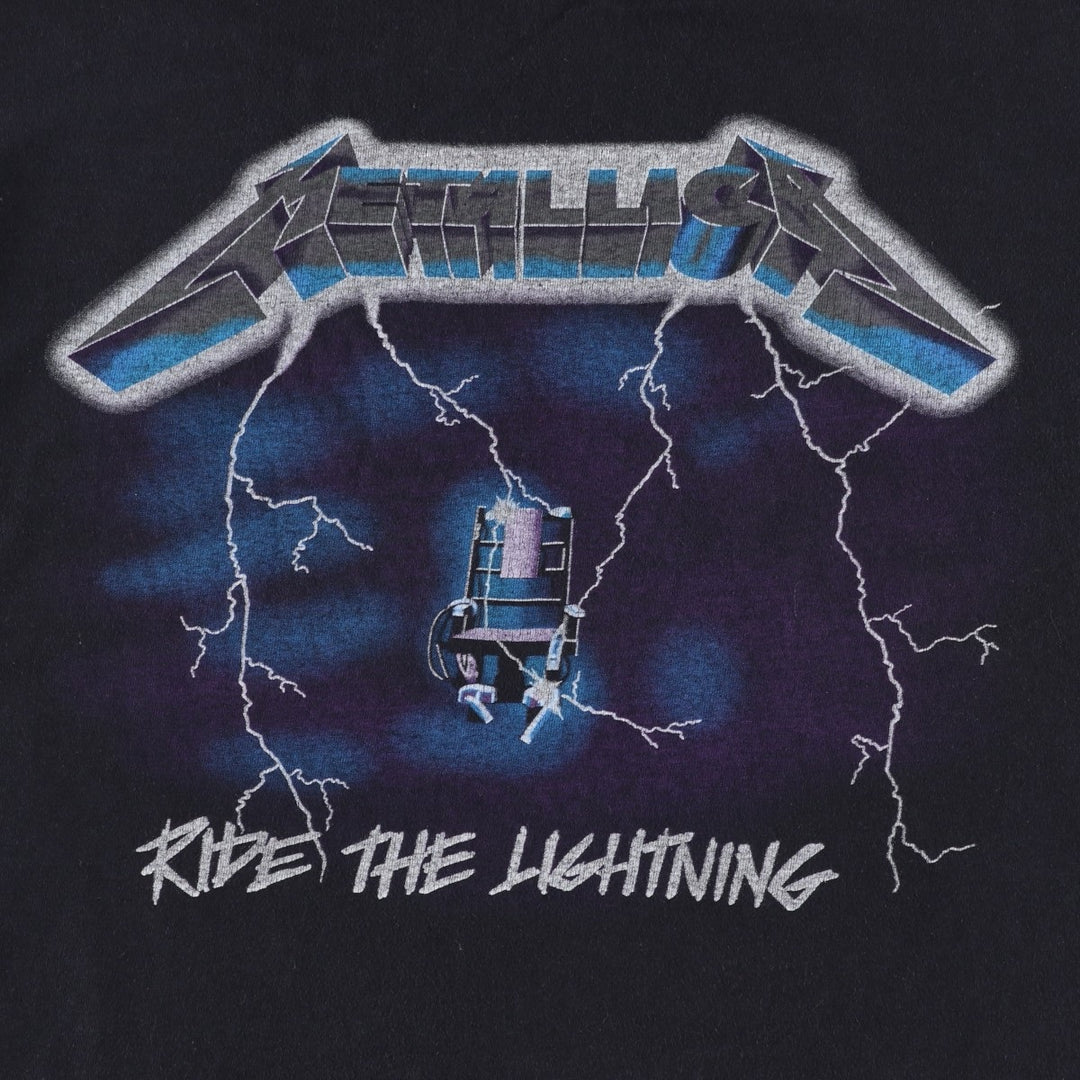 METALLICA Metallica Band T-shirt Band T Men's M size cotton black type Vintage Second Hand