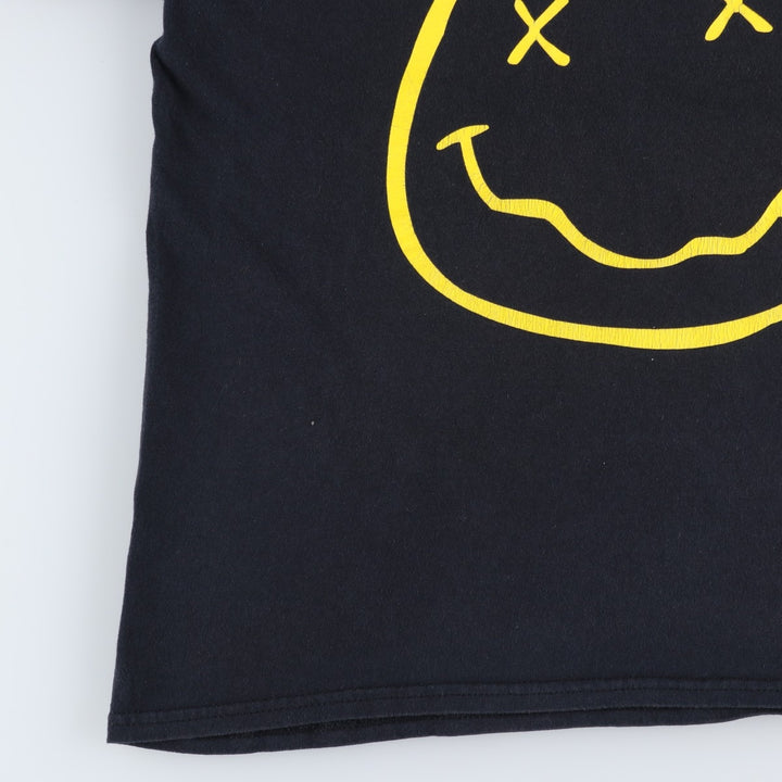 NIRVANA Nirvana Band T-shirt, Band T, Men's L size cotton black type Vintage Second Hand