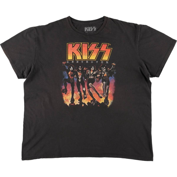 KISS Band T-shirt, Band T, Men's XXL size cotton black type Vintage Second Hand
