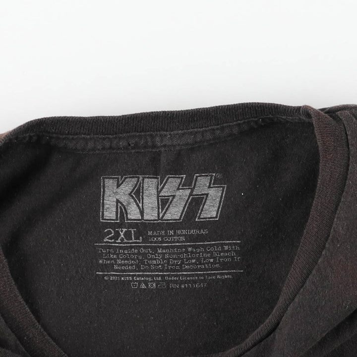 KISS Band T-shirt, Band T, Men's XXL size cotton black type Vintage Second Hand