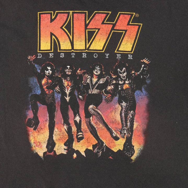 KISS Band T-shirt, Band T, Men's XXL size cotton black type Vintage Second Hand