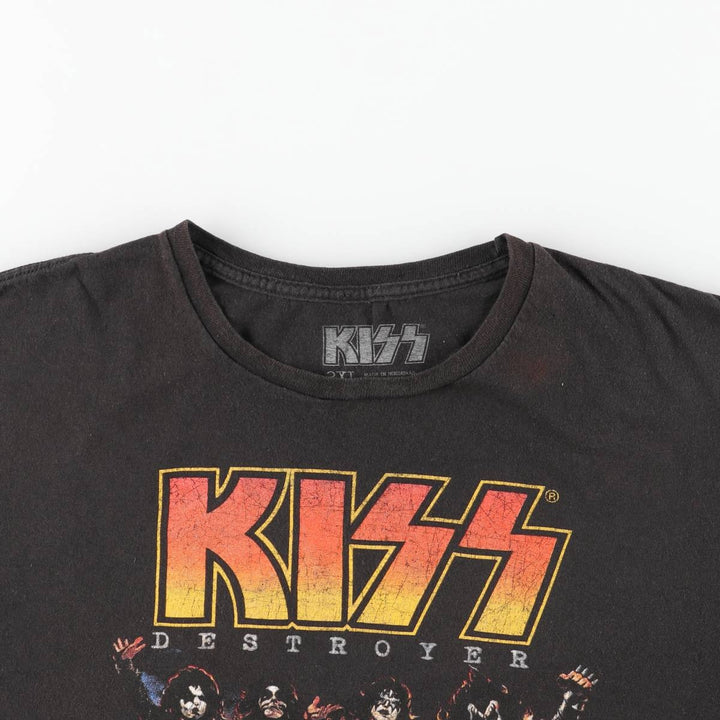 KISS Band T-shirt, Band T, Men's XXL size cotton black type Vintage Second Hand