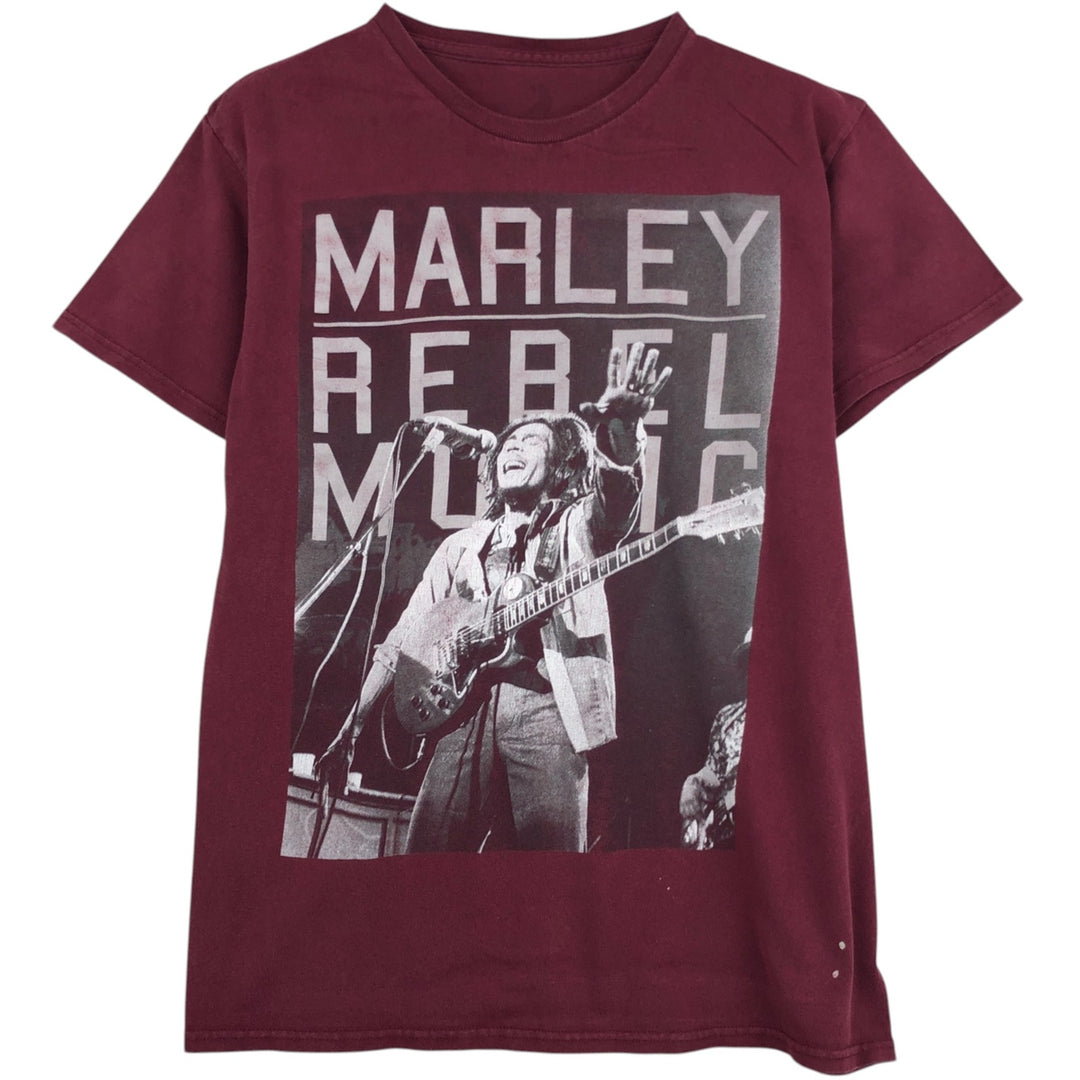 ZION BOB MARLEY Bob Marley Band T-shirt, Men's Size S (approx.) unclear wine-red Vintage Second Hand