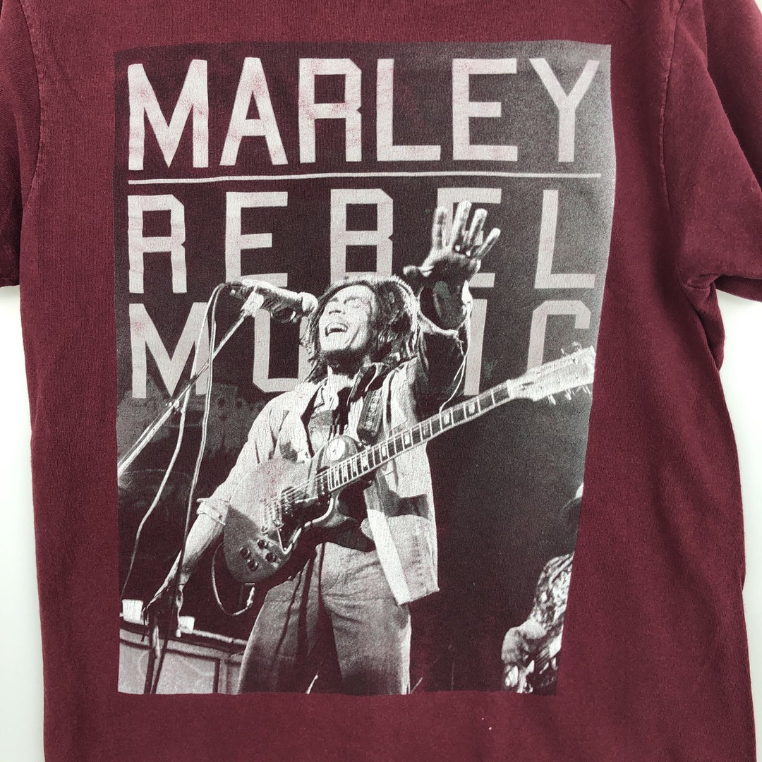 ZION BOB MARLEY Bob Marley Band T-shirt, Men's Size S (approx.) unclear wine-red Vintage Second Hand