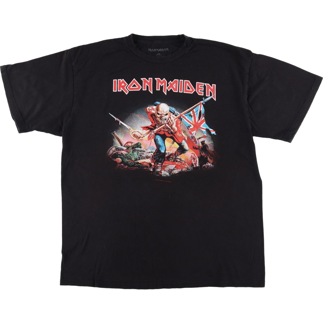 IRON MAIDEN Iron Maiden Band T-shirt Band T Men's L size cotton black type Vintage Second Hand