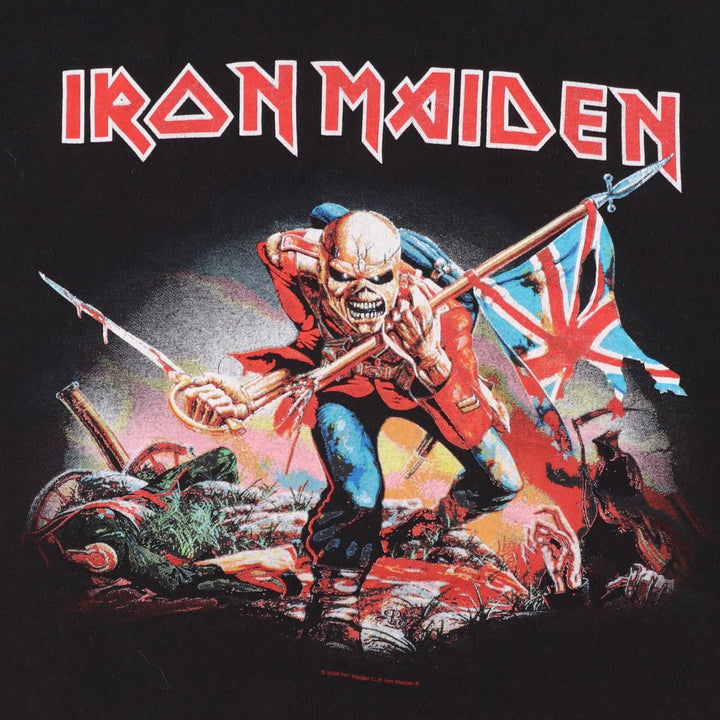 IRON MAIDEN Iron Maiden Band T-shirt Band T Men's L size cotton black type Vintage Second Hand
