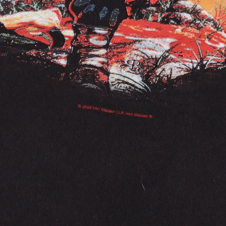 IRON MAIDEN Iron Maiden Band T-shirt Band T Men's L size cotton black type Vintage Second Hand