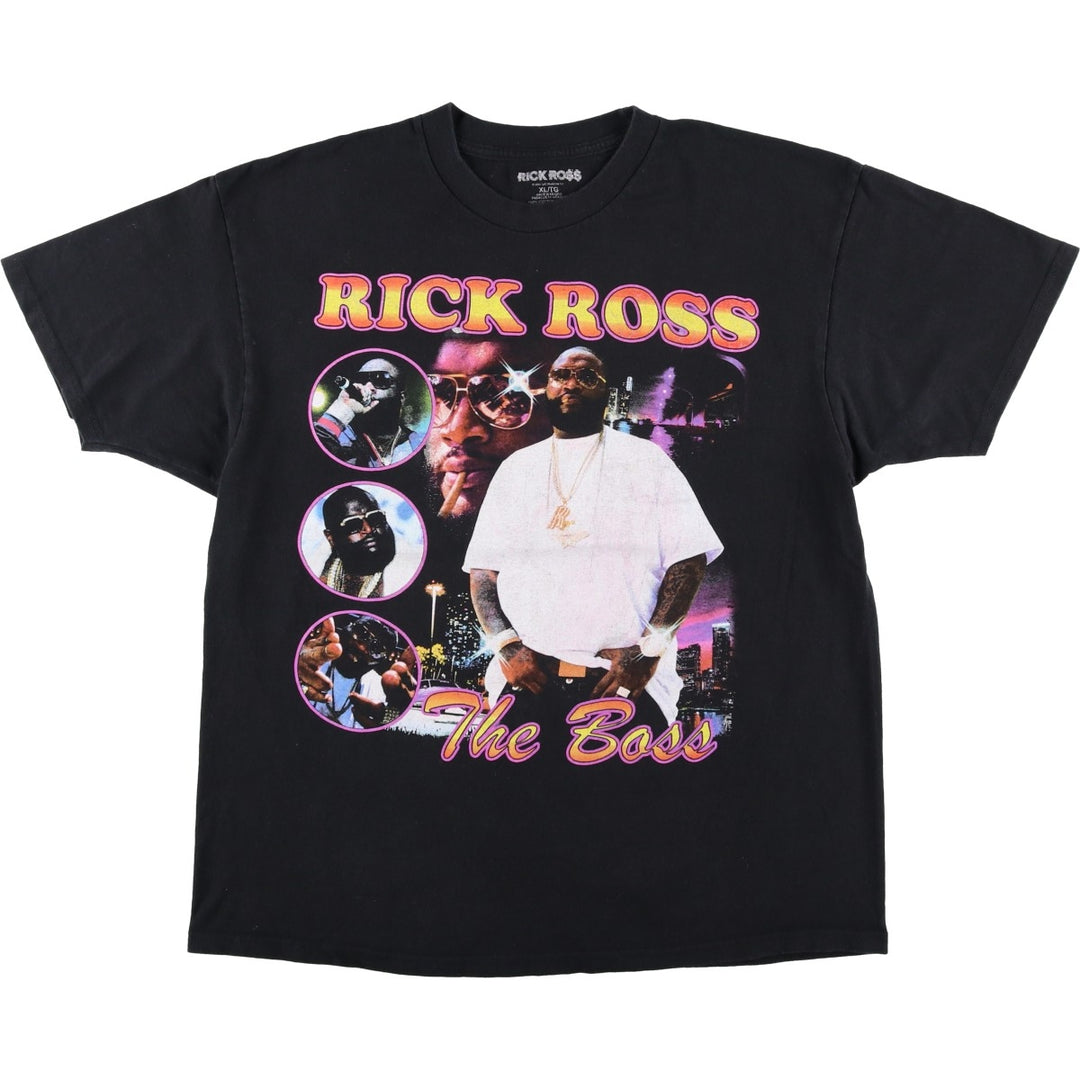 RICK ROSS Rick Ross Rap T-Shirt, Men's XL equivalent. cotton black type Vintage Second Hand