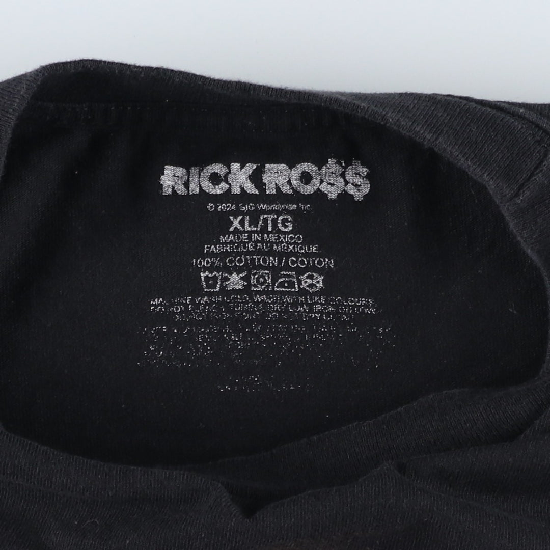RICK ROSS Rick Ross Rap T-Shirt, Men's XL equivalent. cotton black type Vintage Second Hand