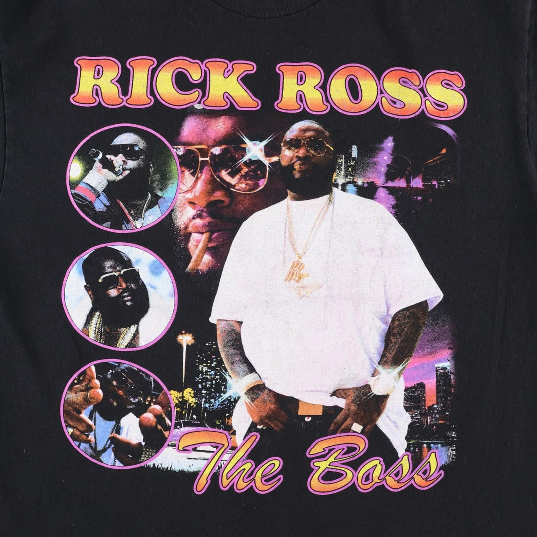 RICK ROSS Rick Ross Rap T-Shirt, Men's XL equivalent. cotton black type Vintage Second Hand