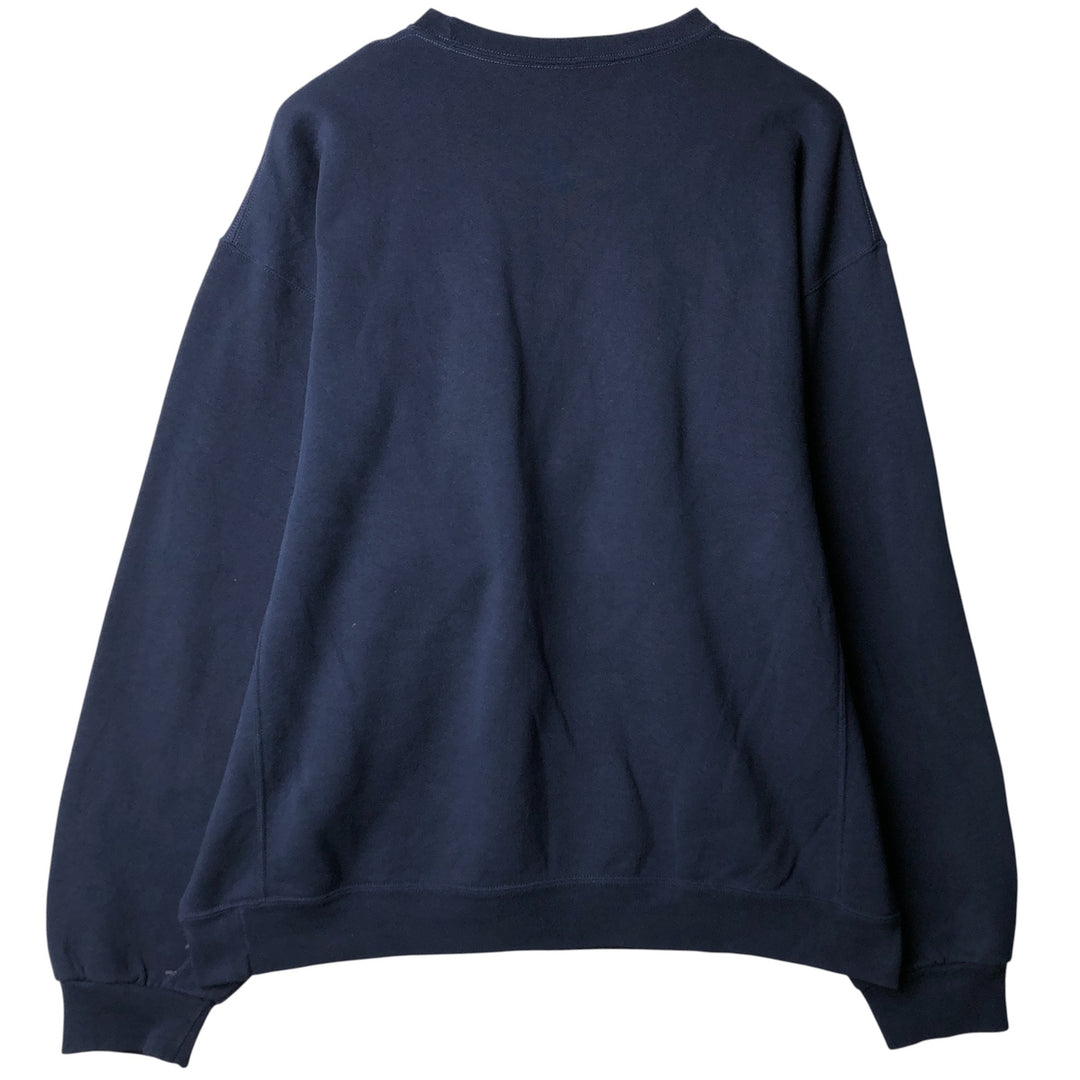 2000'S - Russell plain blank sweatshirt, men's size XXL cotton Navy blue Vintage Second Hand