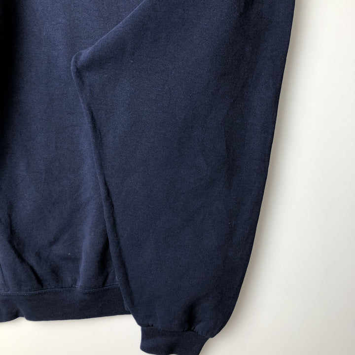2000'S - Russell plain blank sweatshirt, men's size XXL cotton Navy blue Vintage Second Hand