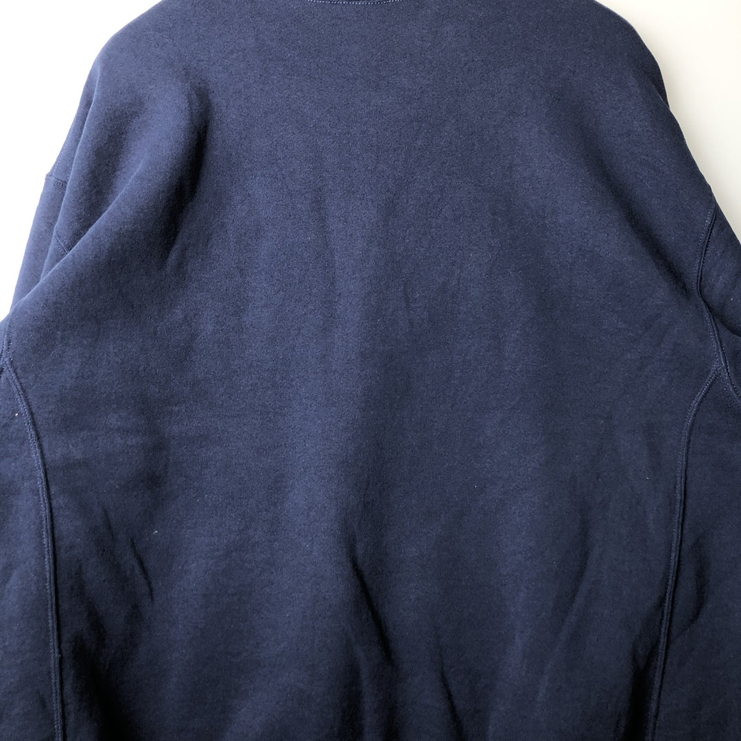 2000'S - Russell plain blank sweatshirt, men's size XXL cotton Navy blue Vintage Second Hand