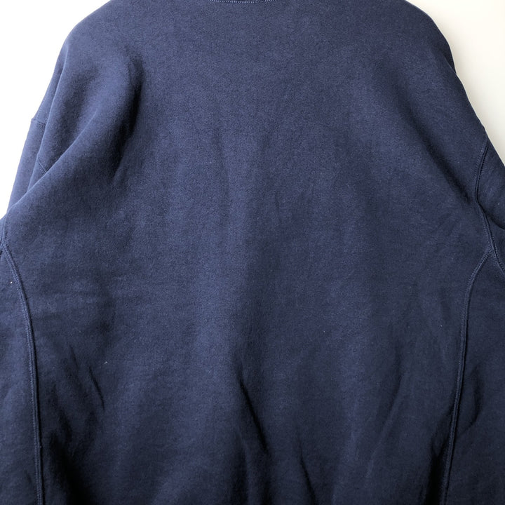 2000'S - Russell plain blank sweatshirt, men's size XXL cotton Navy blue Vintage Second Hand