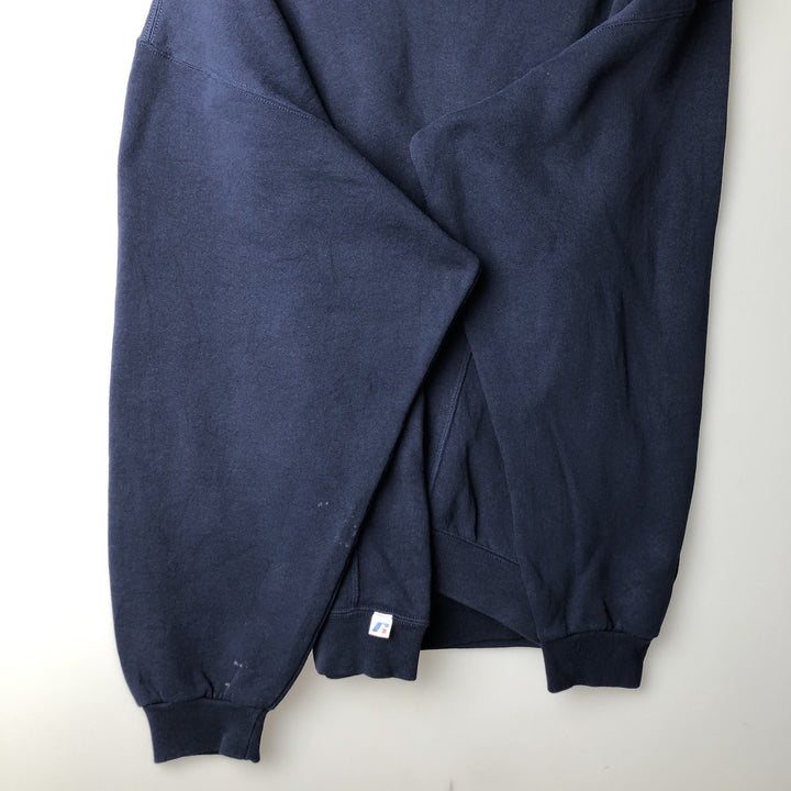 2000'S - Russell plain blank sweatshirt, men's size XXL cotton Navy blue Vintage Second Hand