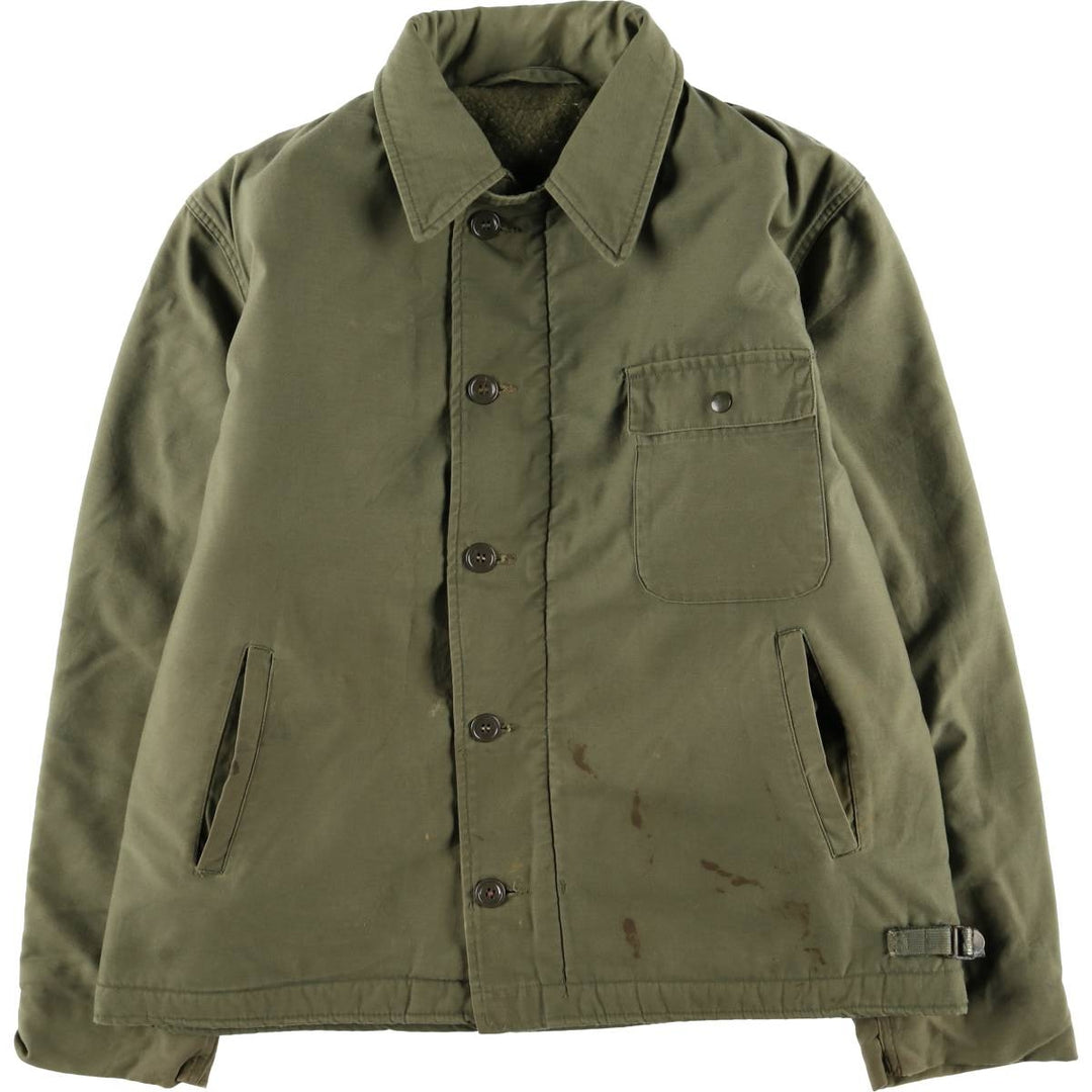A-2 Deck Jacket, Military Deck Jacket, Men's Size L unclear Khaki type Vintage Second Hand