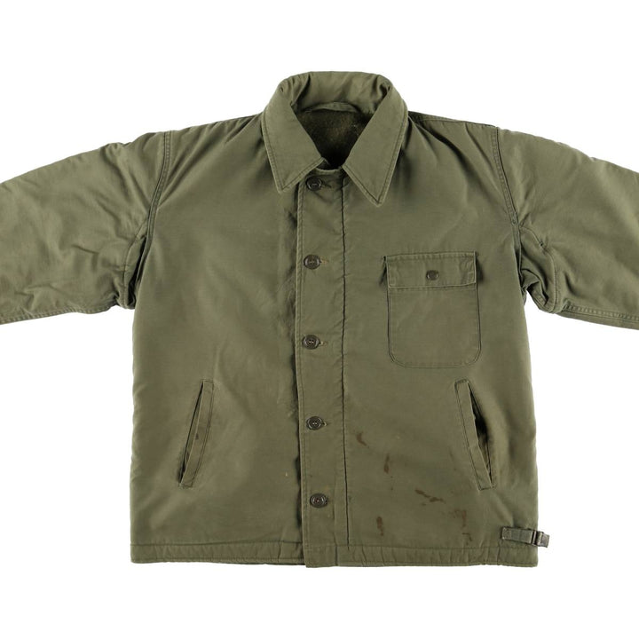 A-2 Deck Jacket, Military Deck Jacket, Men's Size L unclear Khaki type Vintage Second Hand