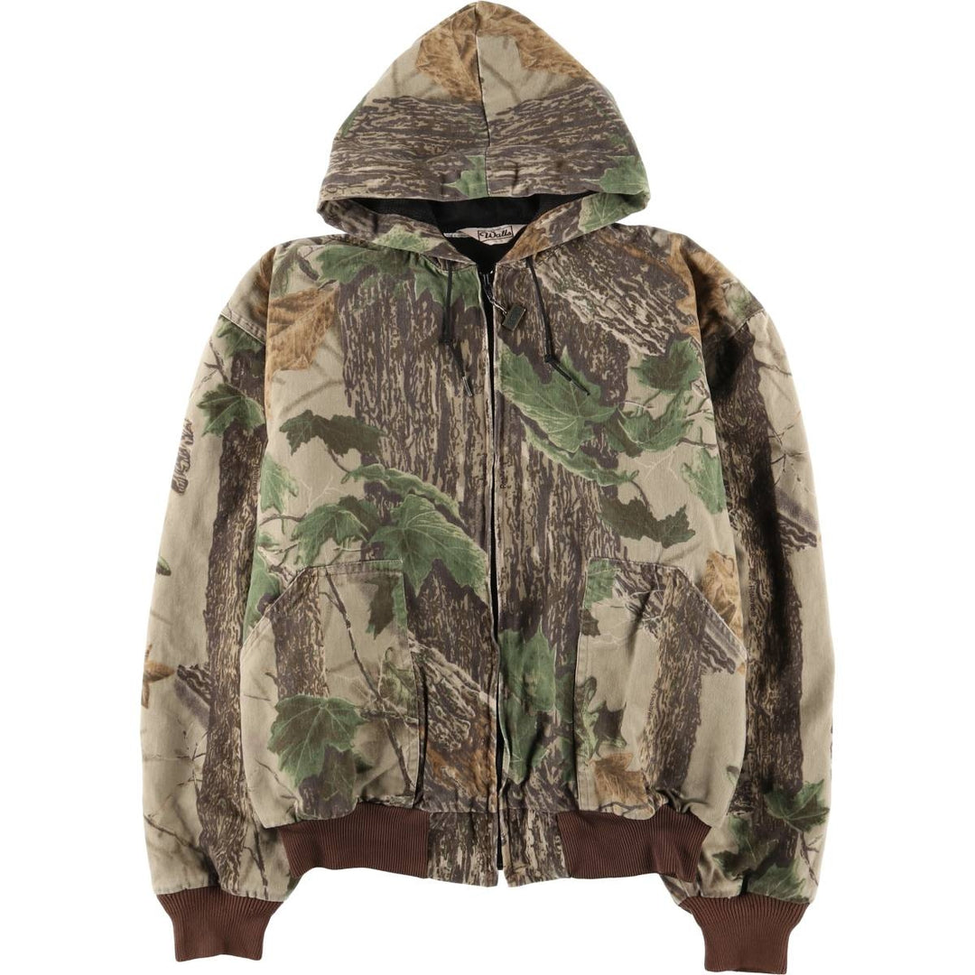 Walls Camouflage Pattern Realtree Camo Zip-Up Jacket, Men's Size L unclear Khaki type Vintage Second Hand